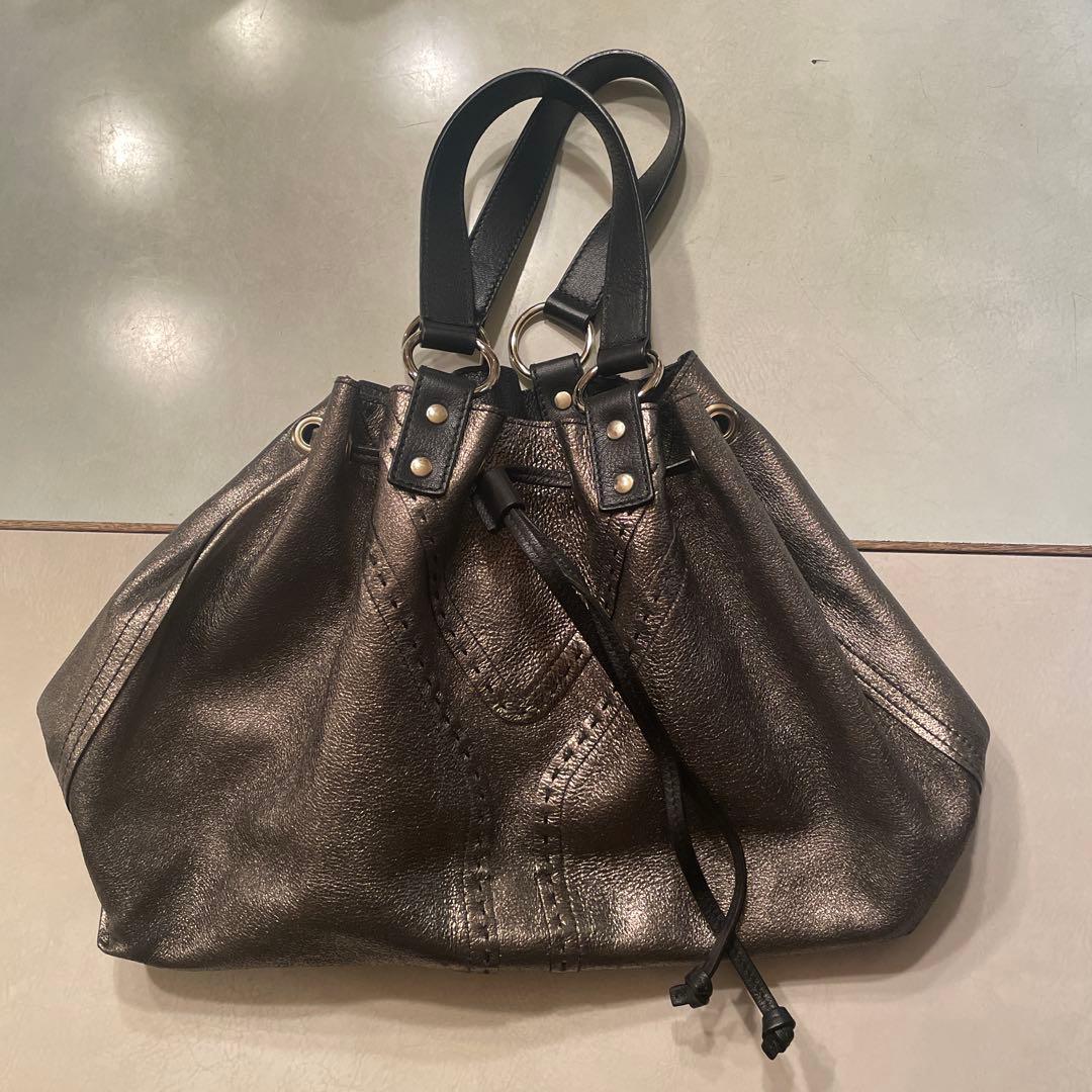 SAINT LAURENT サンローラン リバーシブルバッグ　黒　ブロンズ