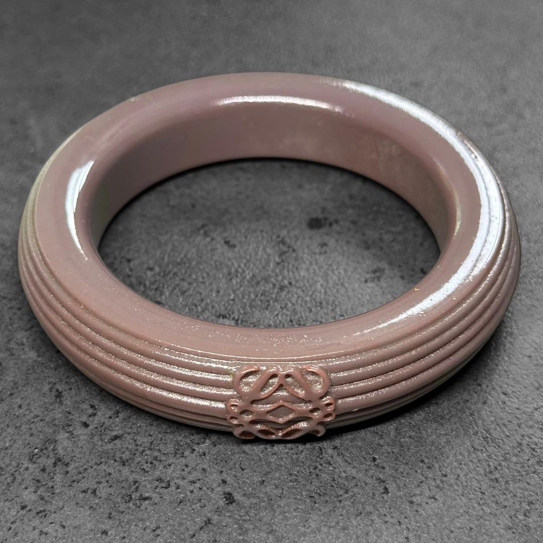 超希少✨LOEWE アナグラム　エンボス　バングル　アースカラー