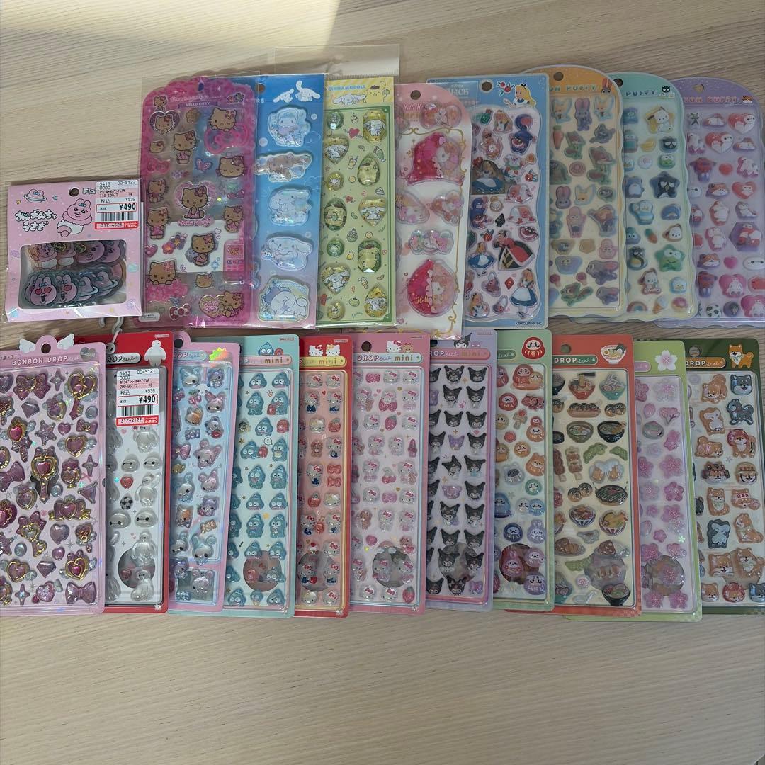 ボンボンドロップシールなどまとめ売り20枚 サンリディズニーなど正規品