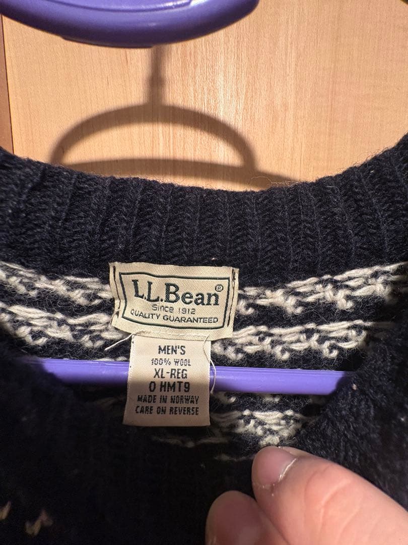 最終値下　美品　L.L.Bean バーズアイニット ネイビー XL