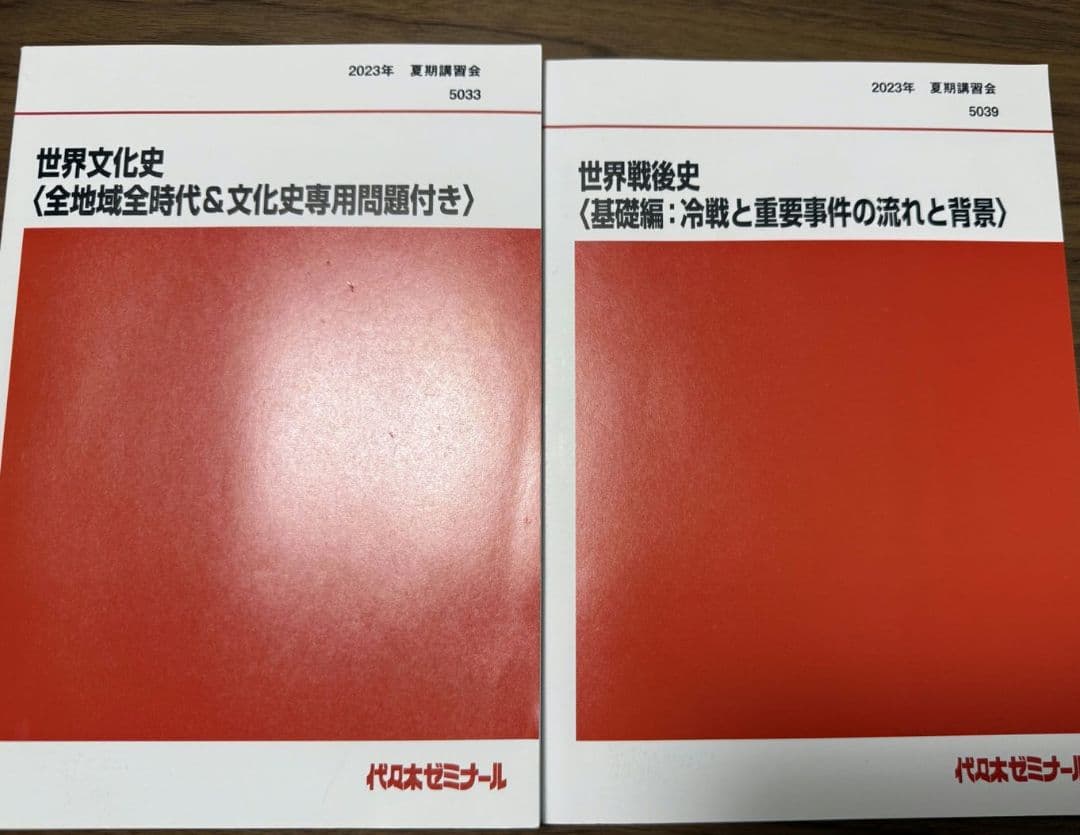 代々木ゼミナール 世界史 夏期講習 テキスト2023