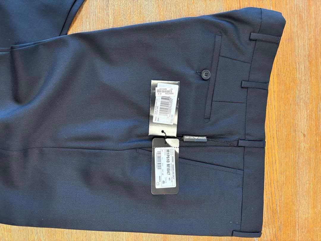 タグ付き極美品エンポリオアルマーニパンツ サイズ48ネイビー系未使用品イタリー製
