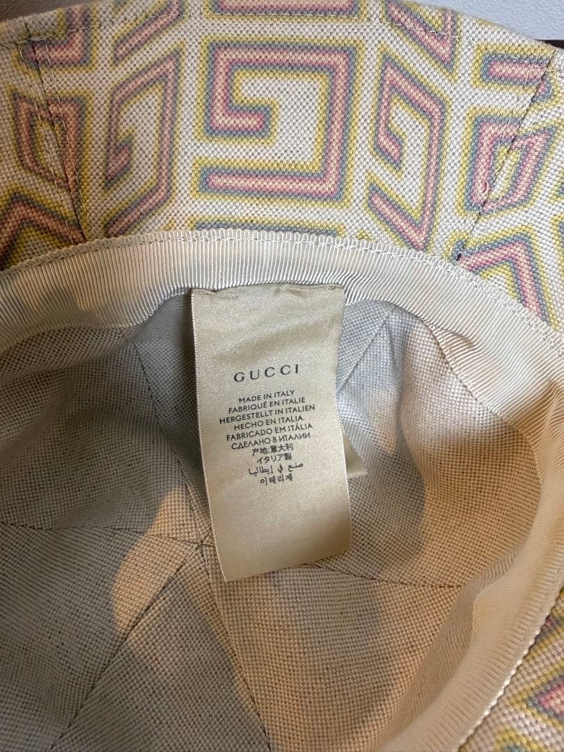 GUCCI GGロゴ バケットハット ベージュ/ピンク