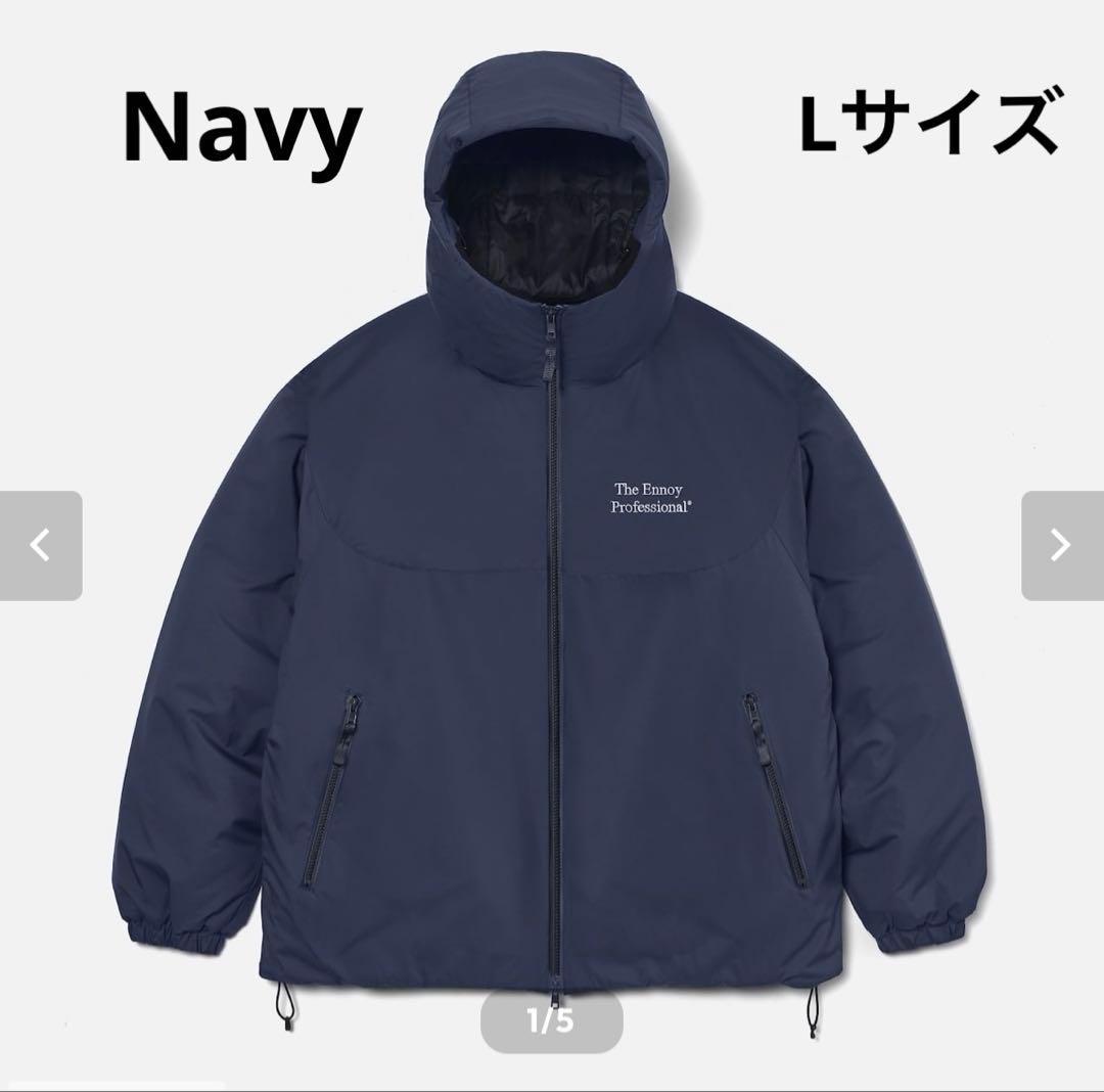 ジャケット・アウター ENNOY PADDED NYLON HOODIE (NAVY)