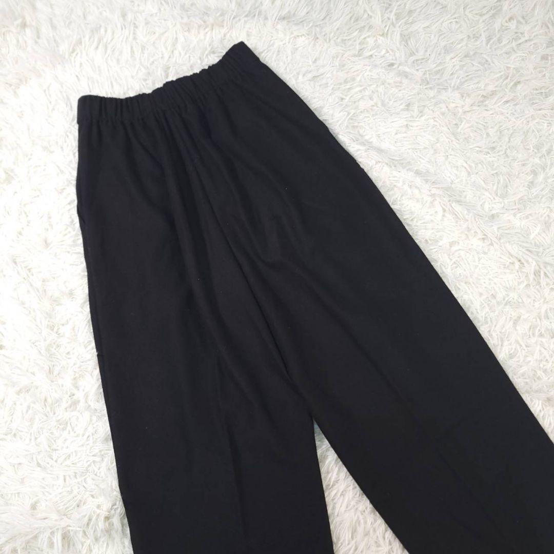 美品☆Nala ナラ　ピンタックサーモパンツ　イージーパンツ　ウエストゴム　黒