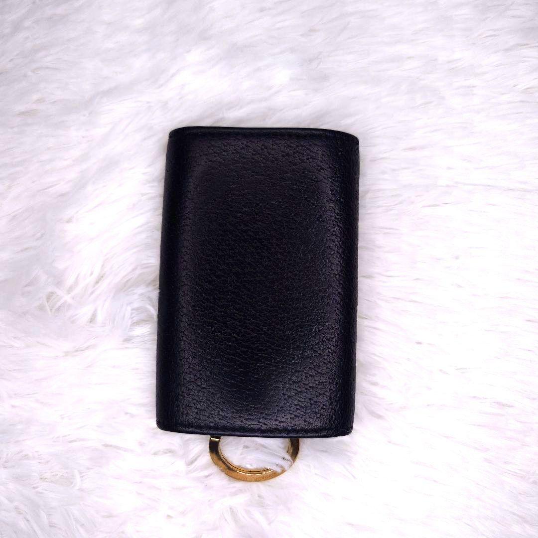 【美品】グッチ キーケース 6連 GG マーモント レザー ゴールド金具 ロゴ