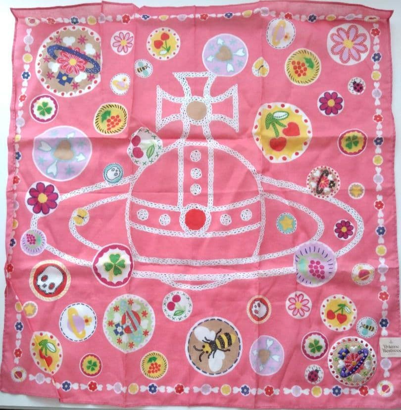 【未使用品】Vivienne Westwood 刺繍ハンカチ