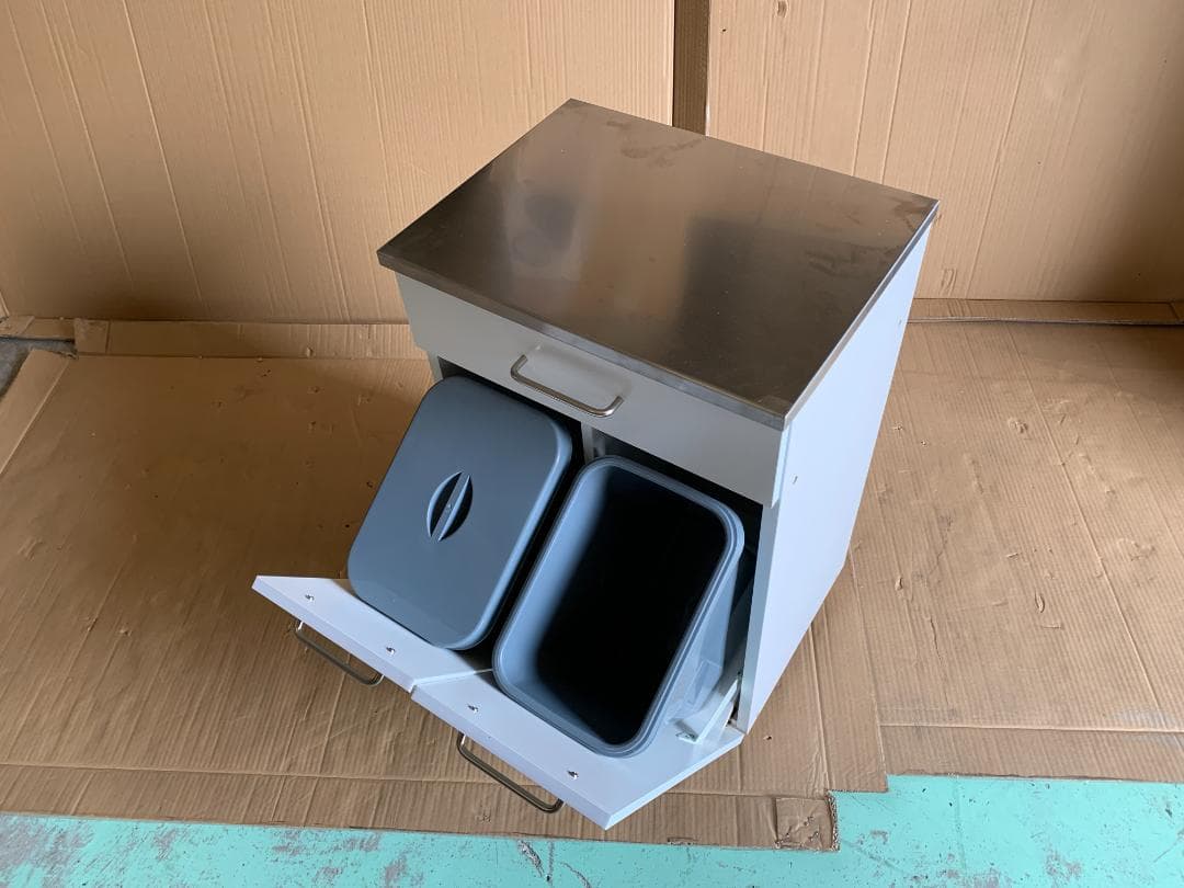 ステンレストップダストボックス (2分別) ホワイト NSKD-2WP (WH)