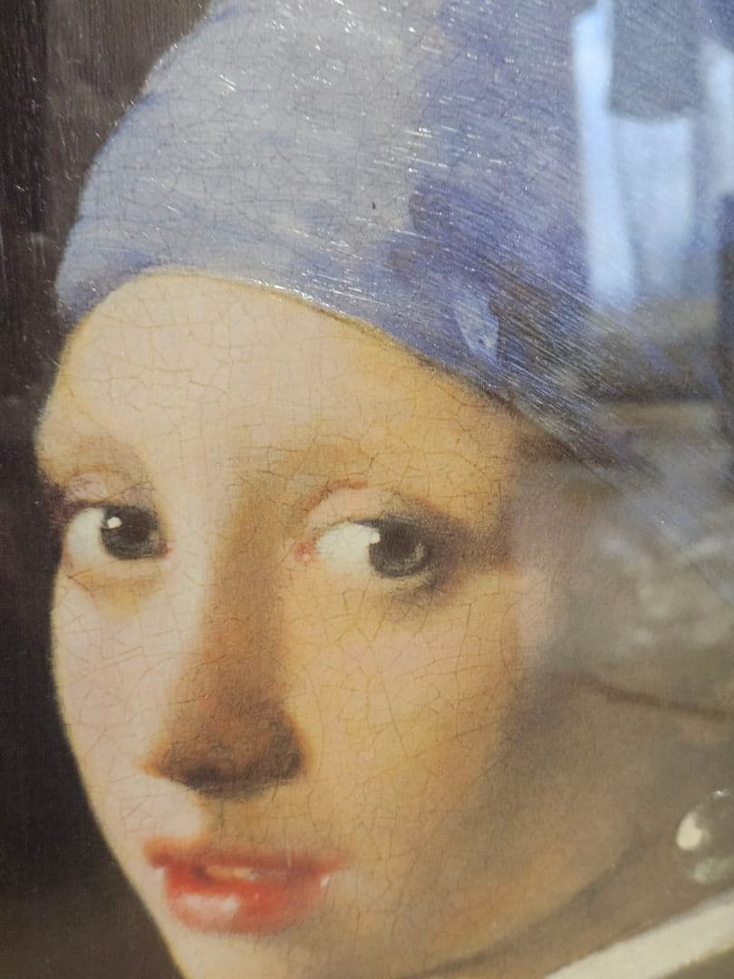 真珠の耳飾りの少女 バロック絵画 フェルメール複製画 外枠58x47.5cm