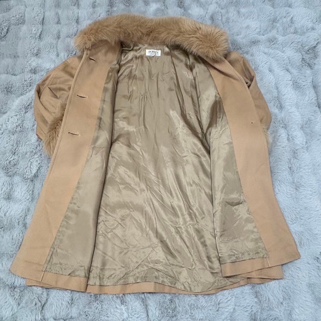 美品♡FOXEY ロングコート 2way フォックスファー キャメルベージュ F