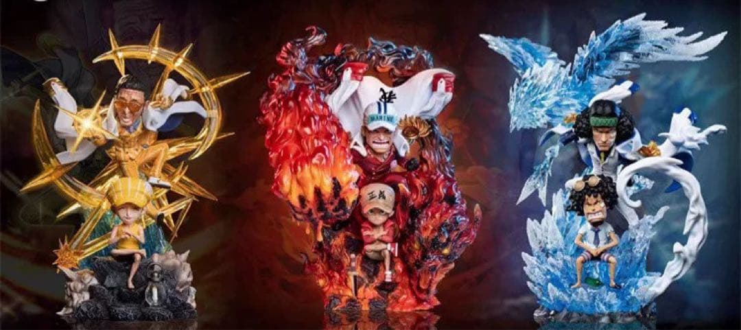 【新品】ワンピース 赤犬 黄猿 青キジ 3体セット ガレージキット フィギュア