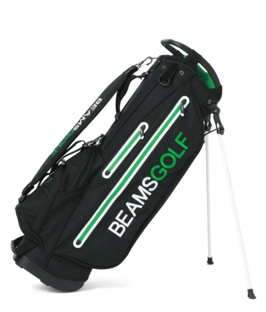 BEAMS GOLF キャディバッグ ブラック/グリーン