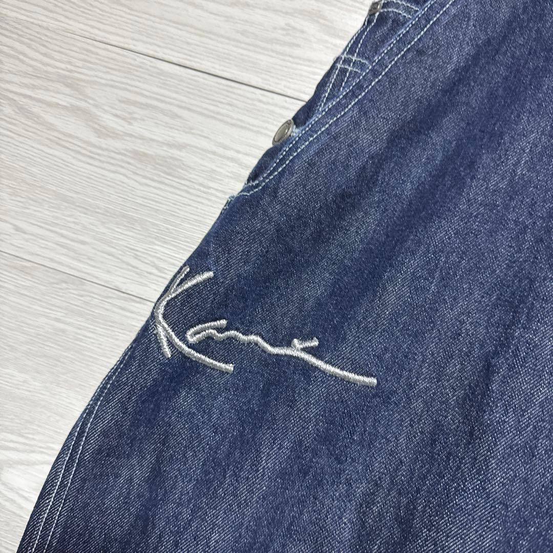 00s KARL KANI デニムオーバーオール メタルプレート 刺繍 ビック