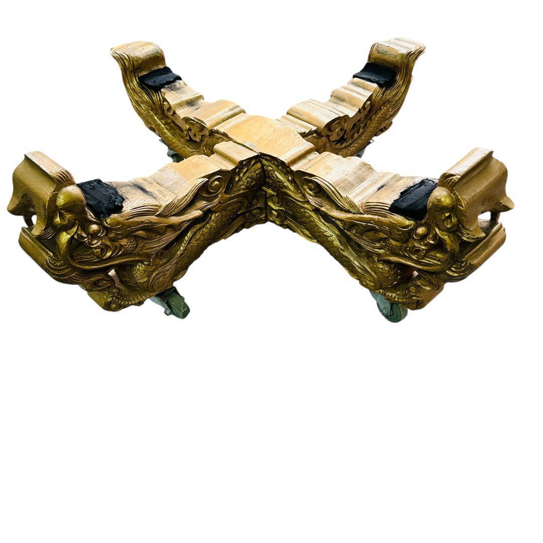 長胴太鼓 装飾付き 和太鼓 龍彫刻台座セット 大型 祭り 神輿用 神楽 打楽器