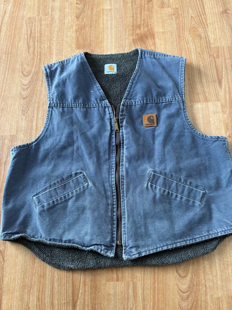 Carhartt 90s XLダックベストネイビー　鬼フェード