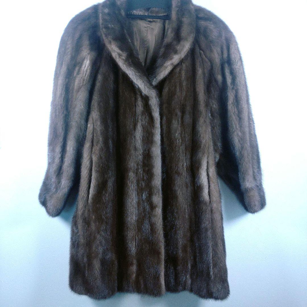 ★★★★ アメリカンミンク 毛皮ロングコート