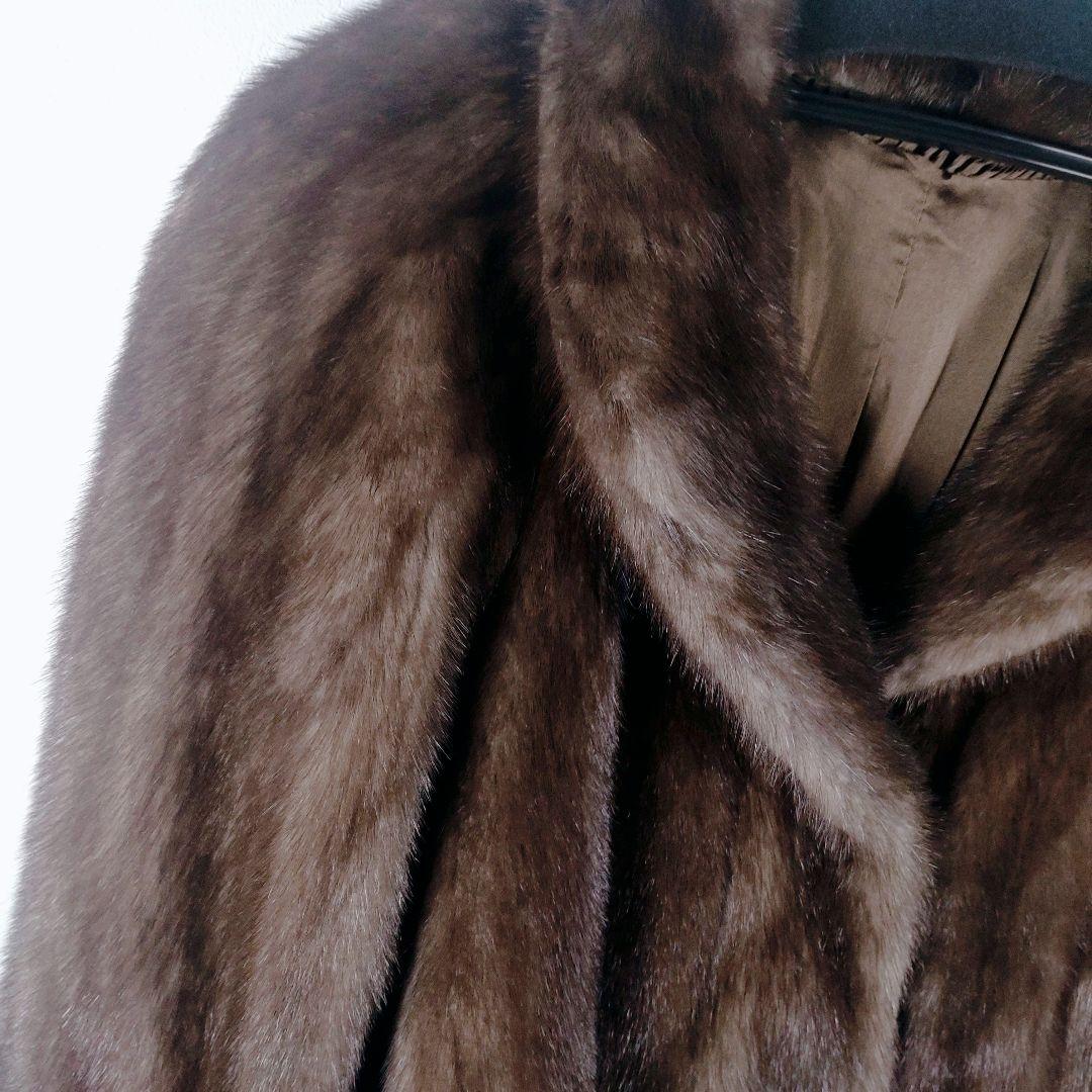 ★★★★ アメリカンミンク 毛皮ロングコート