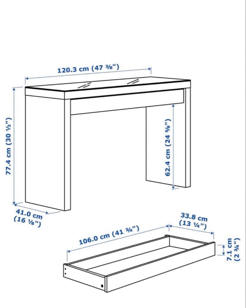 【美品】IKEA ドレッサー デスク　マルム　MALM