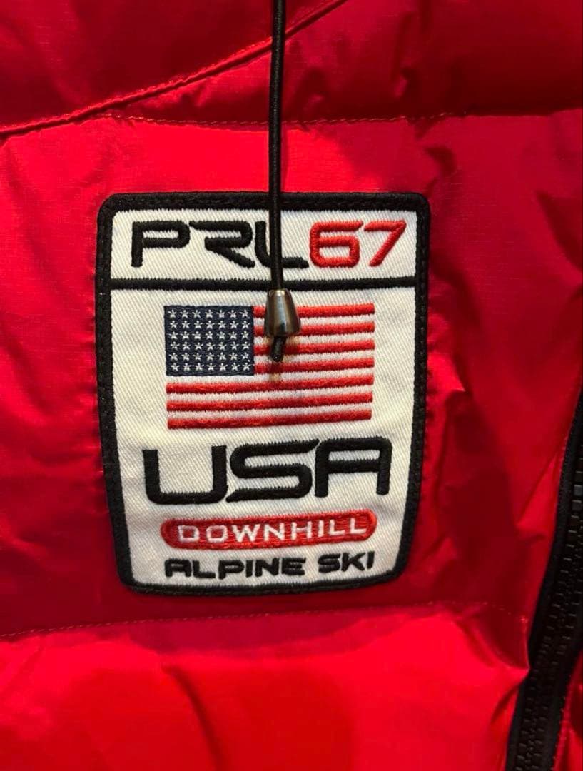 polo ダウンベスト 赤