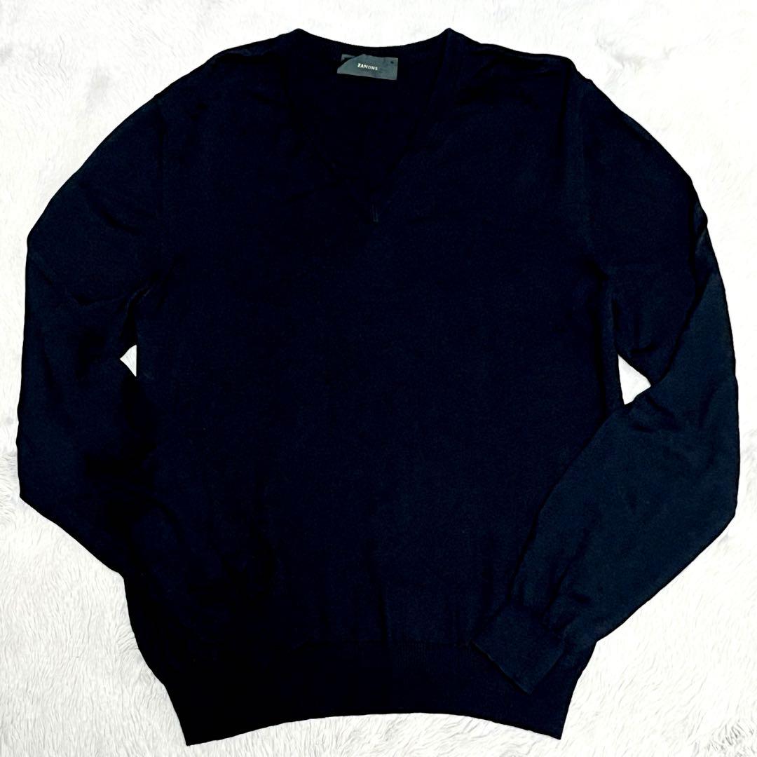 ZANONE ザノーネ ニット セーター イタリア製 48 Lサイズ 黒