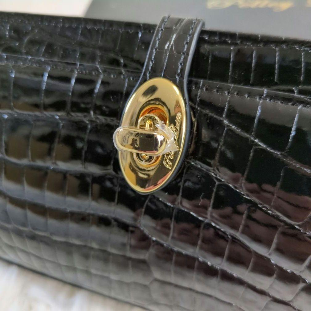 最高級シャイニングクロコダイル✨️2way ショルダーウォレット ゴールド金具