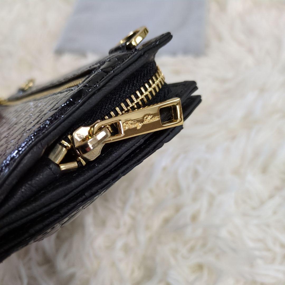 最高級シャイニングクロコダイル✨️2way ショルダーウォレット ゴールド金具