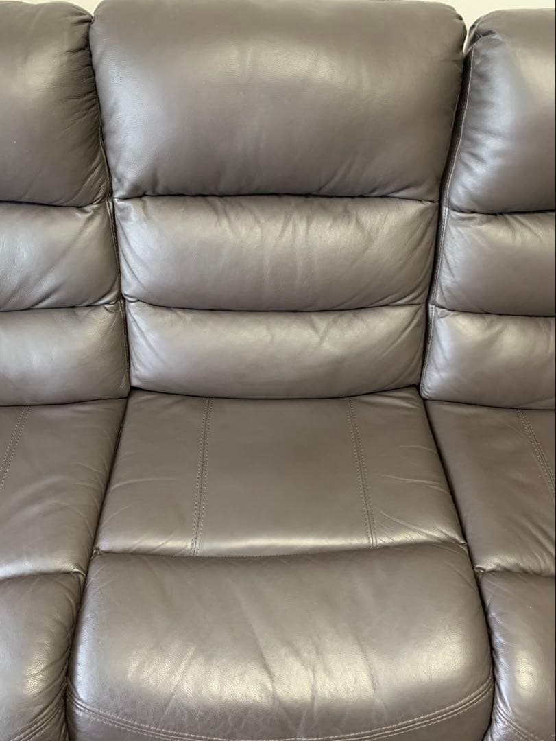 ニトリ 3人用 電動テーブル付 リクライニングソファ Nビリーバ 2革 DBR