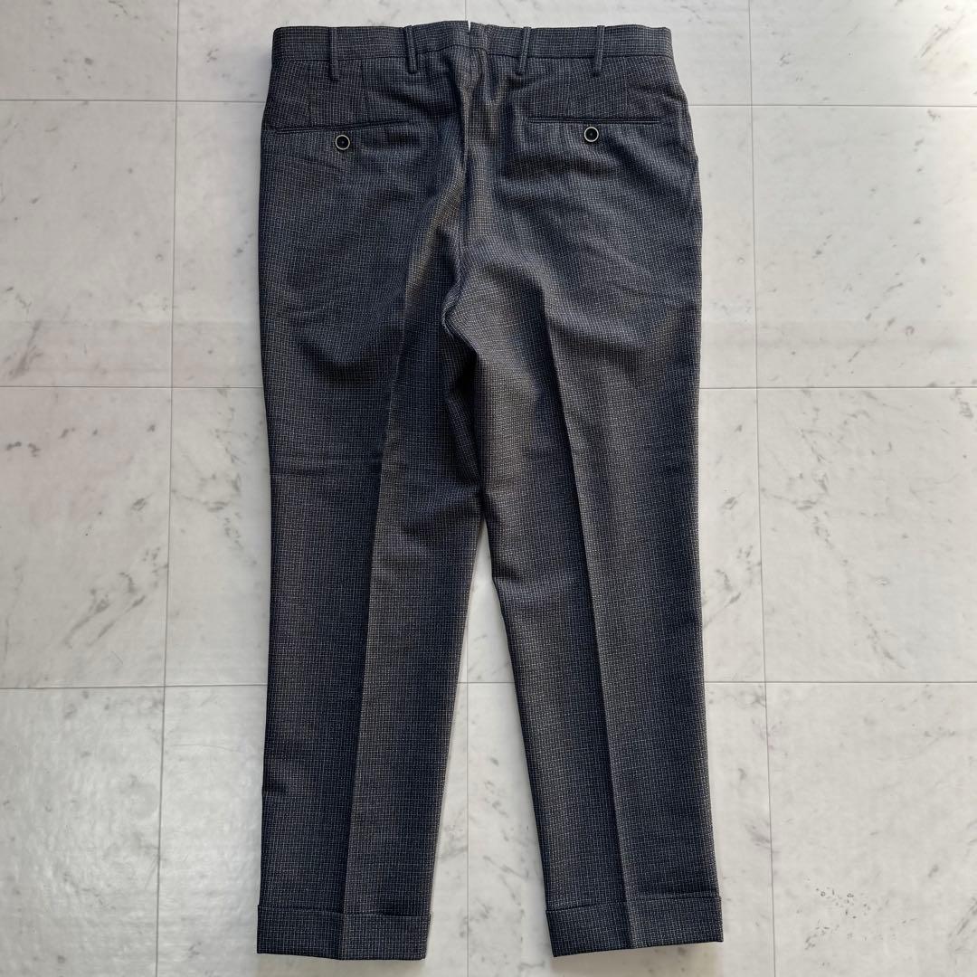 PT01 SUPER 100'S ウールスラックスパンツ マイクロチェック 48
