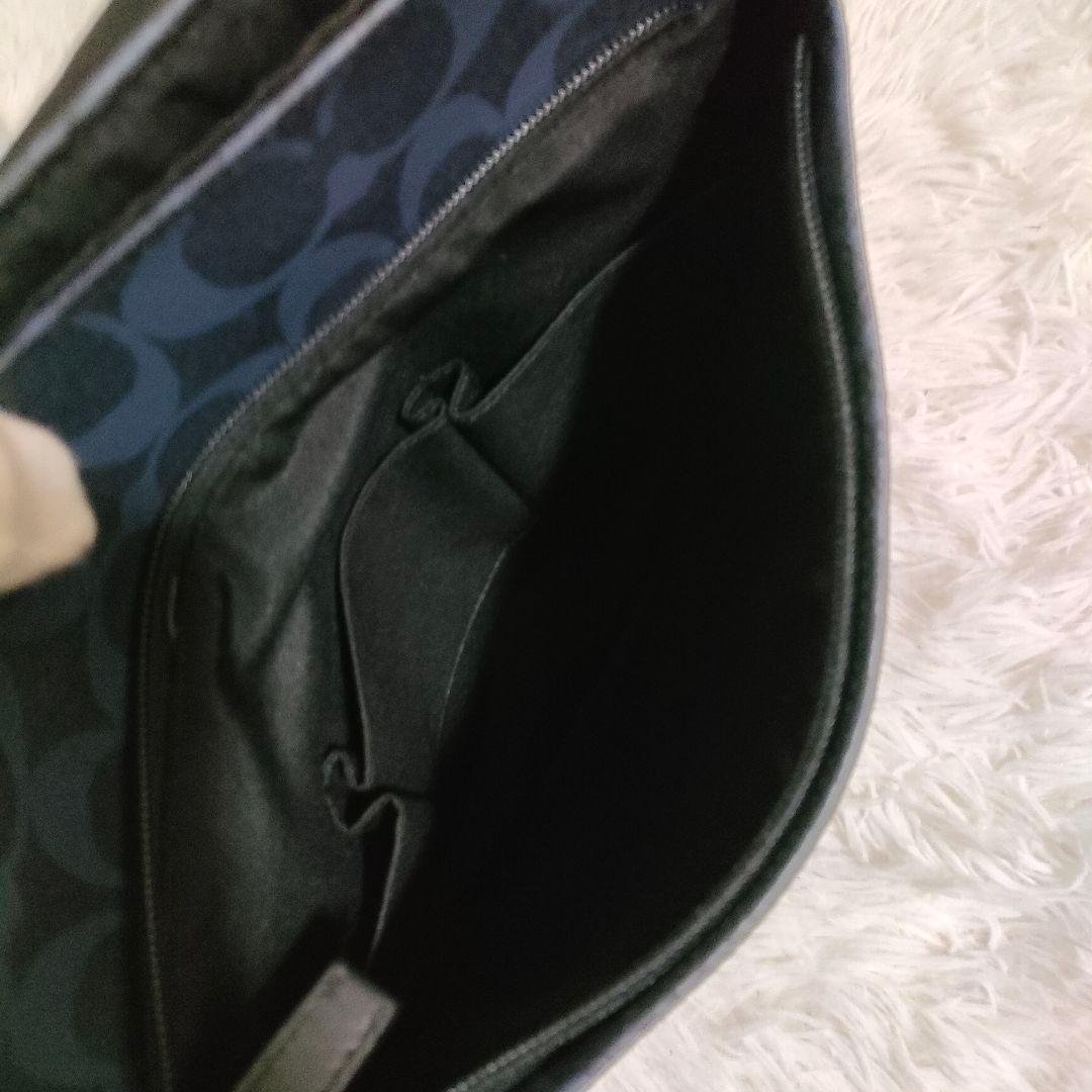 COACH コーチ ショルダーバッグ シグネチャー ネイビー PVC 状態良好♪