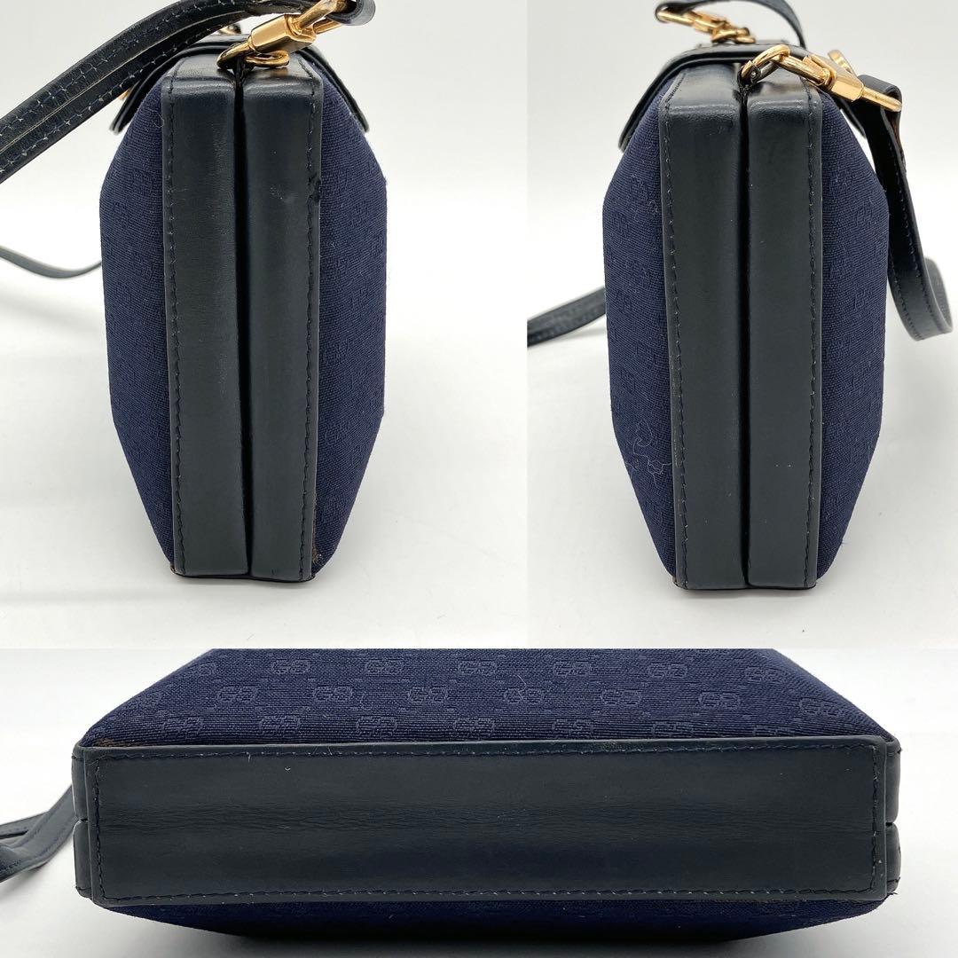 【OLD GUCCI】かっちりBox型　ミニショルダーバッグ　GG柄