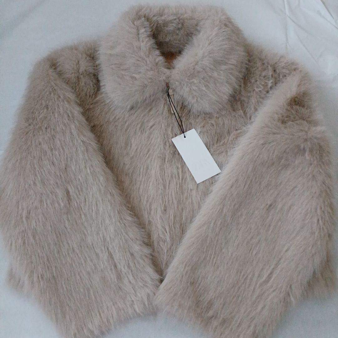 最安値 ZARA ダブルフェイス フェイクファージャケット L モールグレー