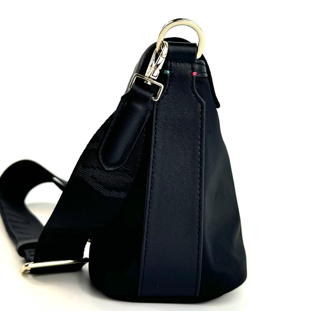 【未使用】ポールスミス　ボディバッグ　斜め掛け　ナイロン　レザー　黒