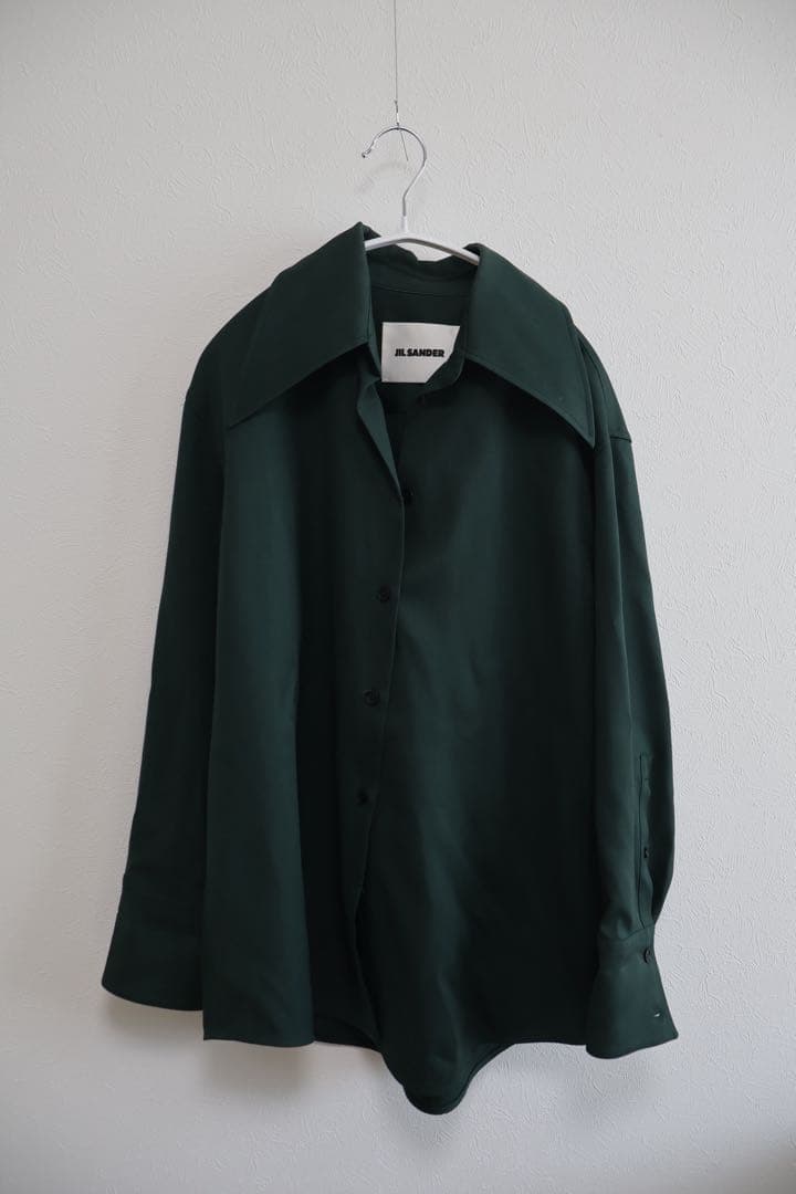 JIL SANDER ダークグリーン 長袖シャツ