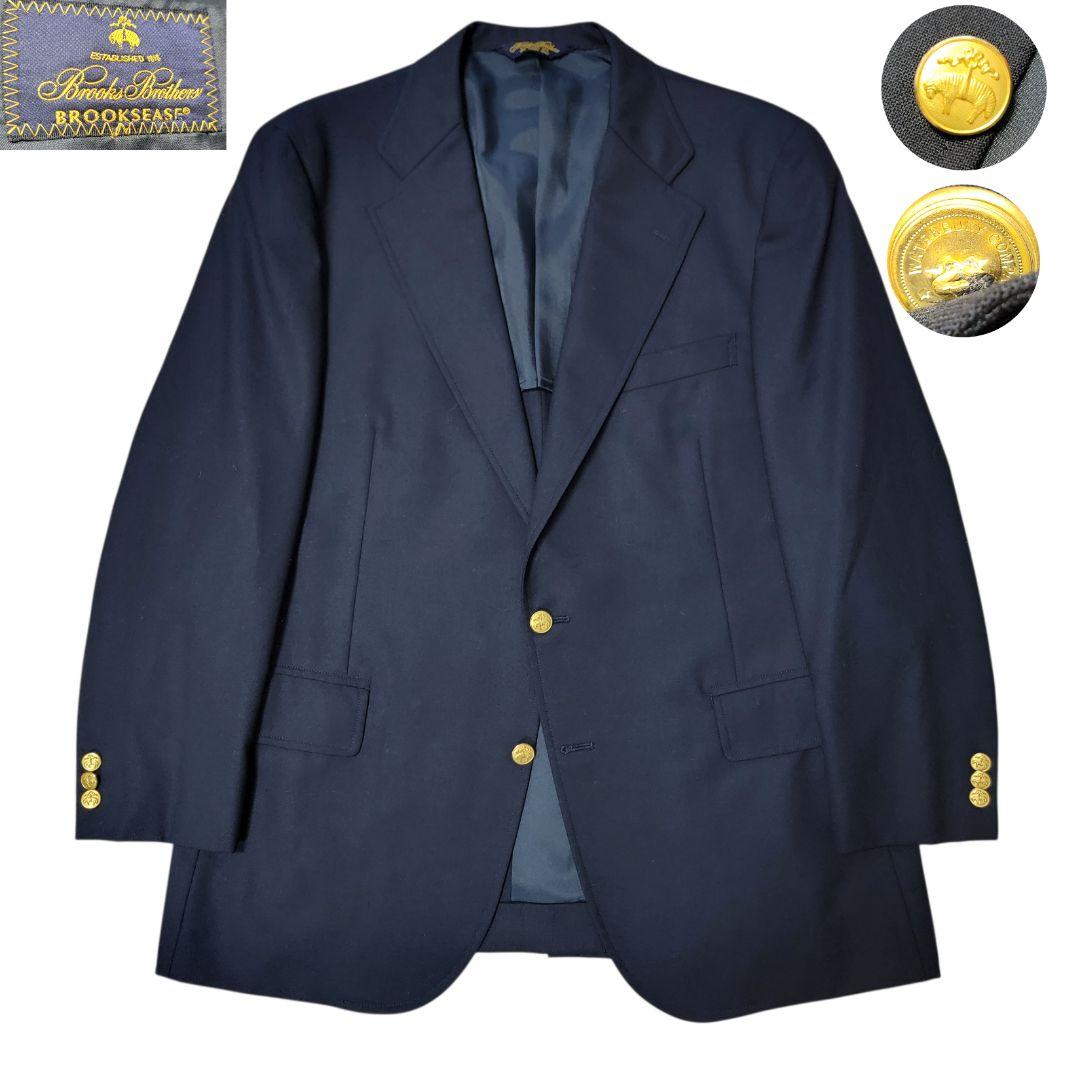 希少 日本製 ブルックスブラザーズ 金ボタン 紺ブレザージャケット L