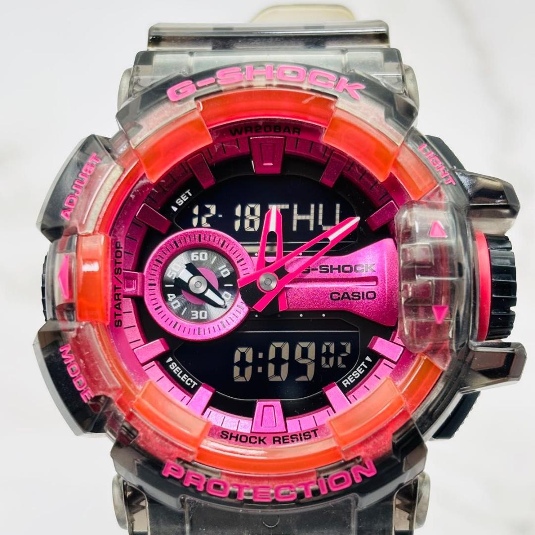 カシオ G-SHOCK スケルトン GA-400SK 腕時計 メンズ ピンク 黒