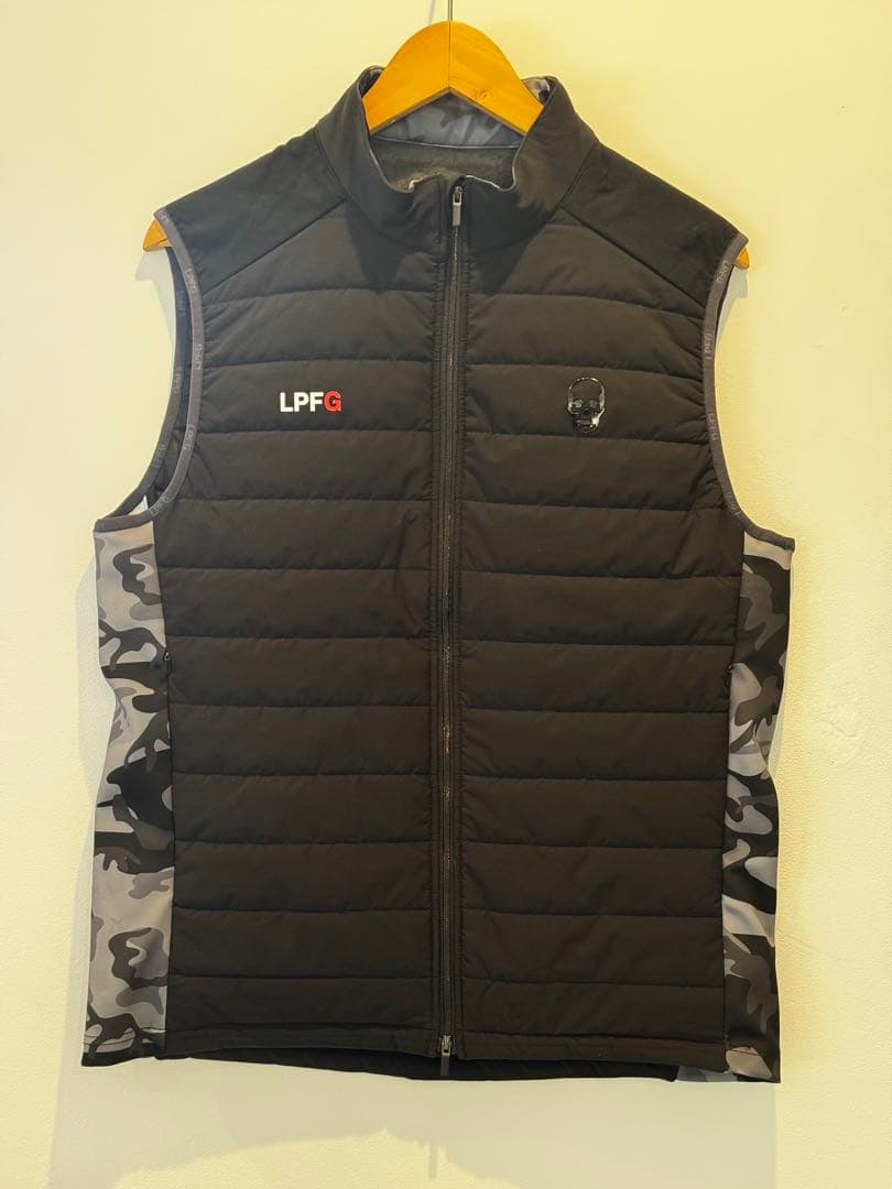 LPFG メンズ 中綿キルティング スタンドカラージップベスト