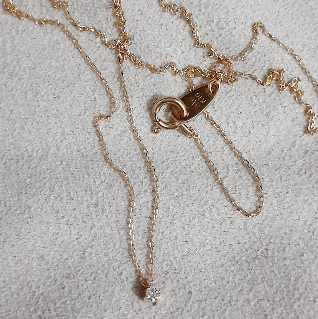 エテ K10YG レイヤー ダイヤモンド ネックレス