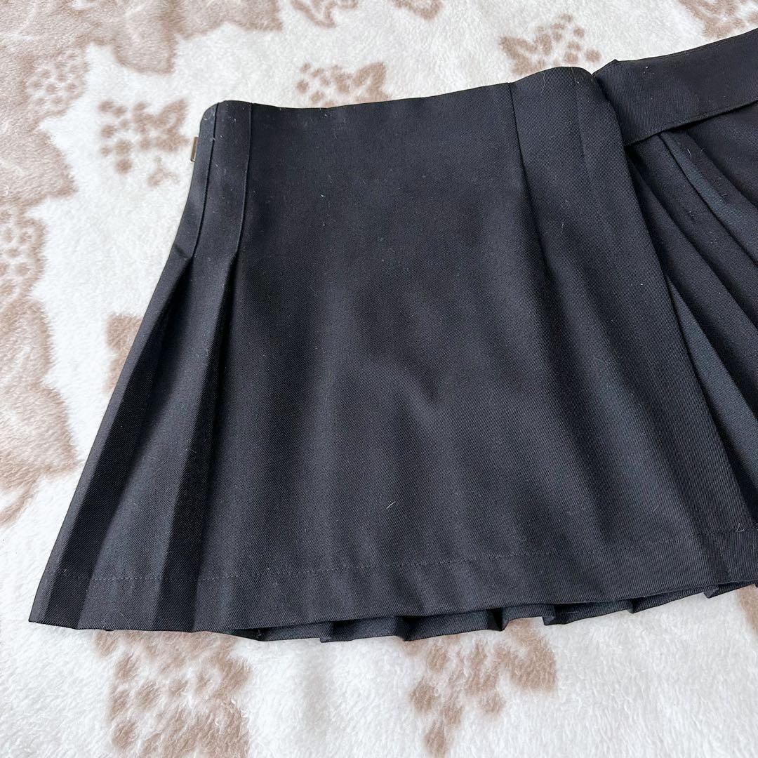 コムデギャルソンシャツ プリーツ ミニスカート ラップ ベルト レザー フランス