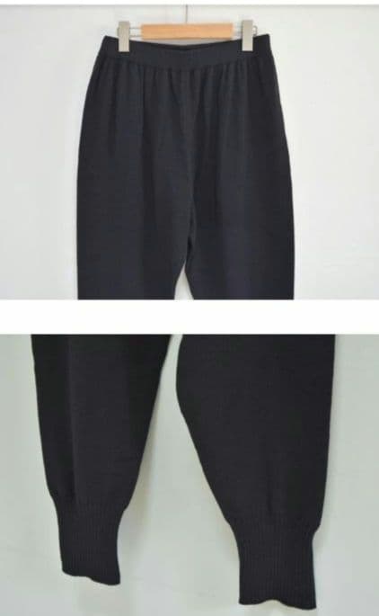 新品タグ付【evam eva】 コットンカシミヤ カジュアルパンツ Black