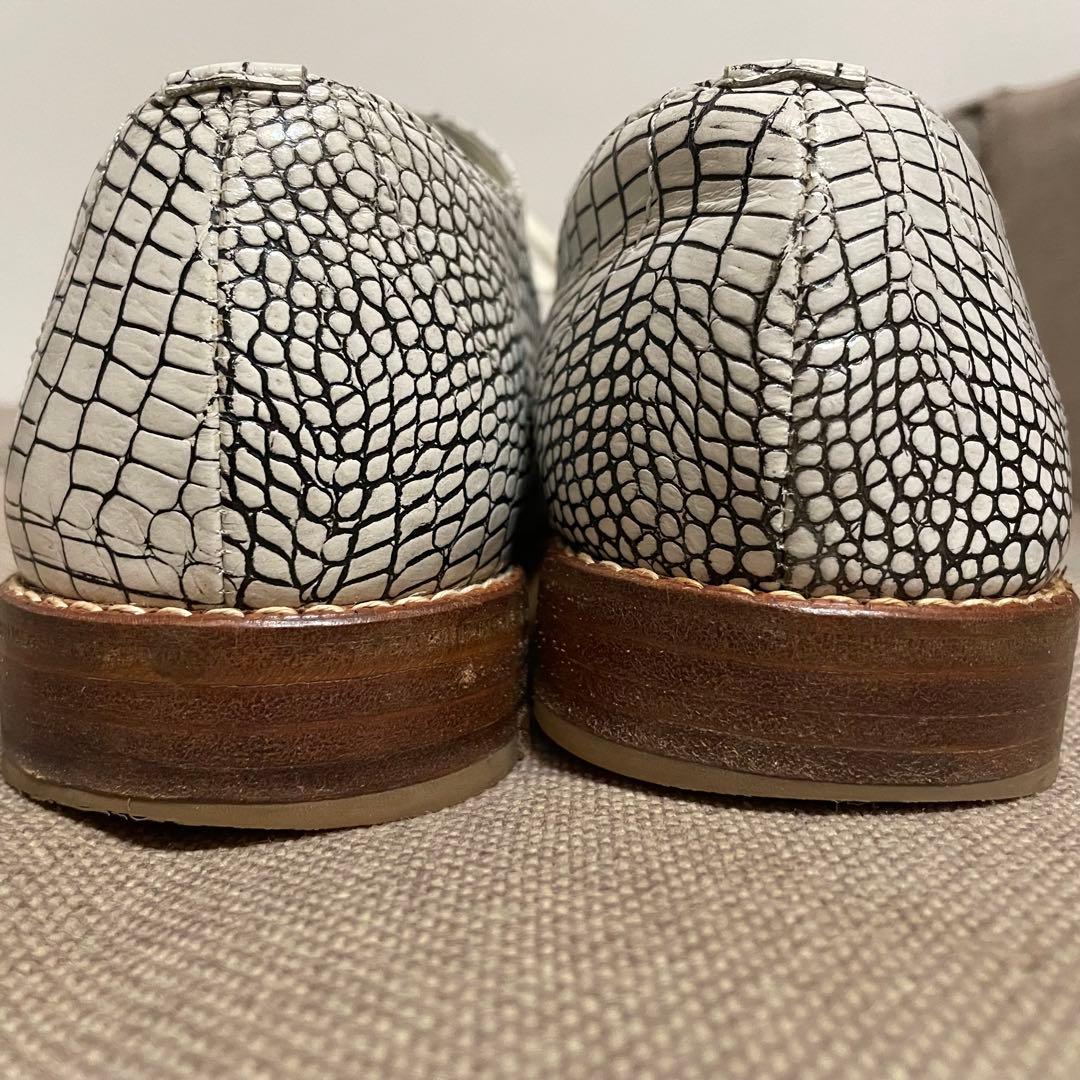 【JUNYA WATANABE】型押しクロコ柄レザーシューズM（24.5㎝）