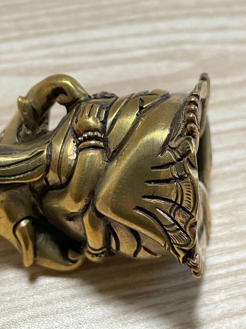 《 チベット密教　新品　1点物 》 オリジナル　真鍮製　聖天　ガネーシャ　秘仏