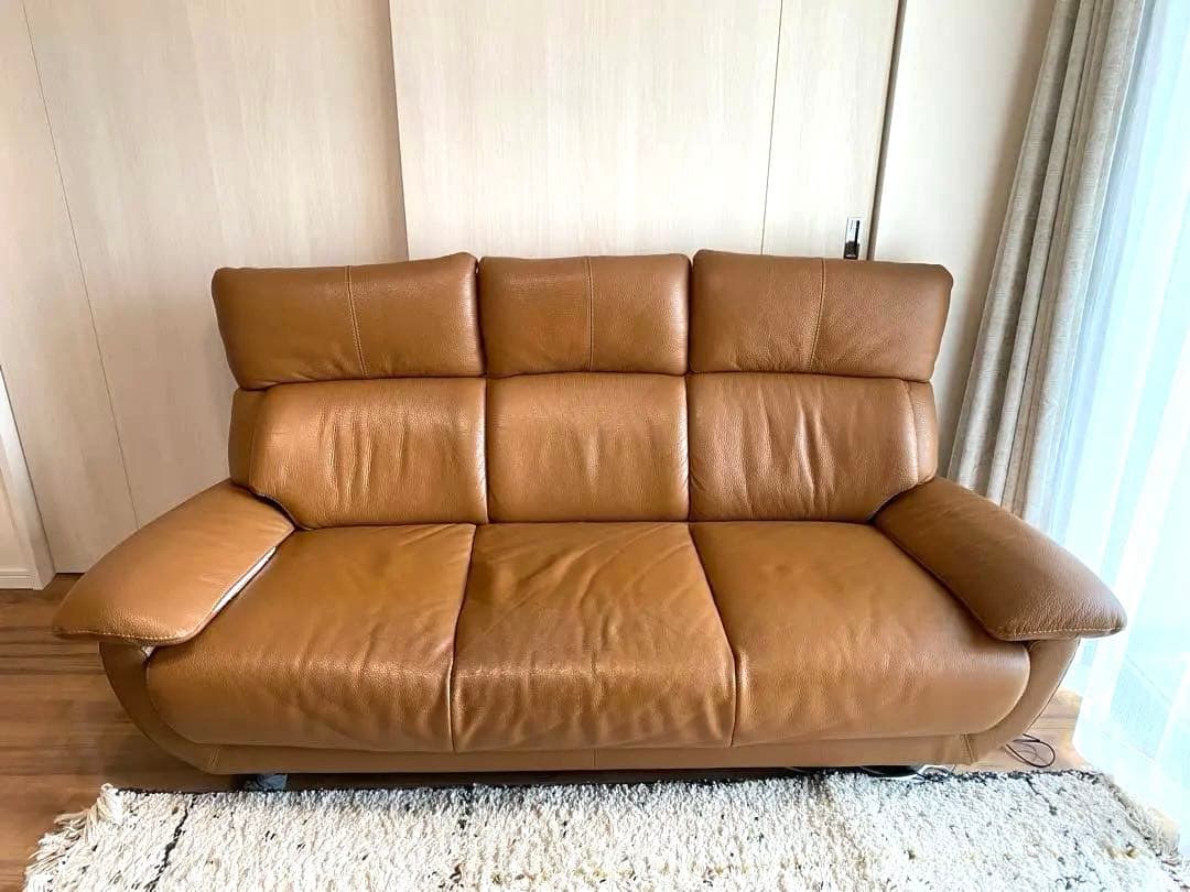 【ラスト値下げしました！12/25までの出品！】2〜3人掛けソファ｜本革レザー
