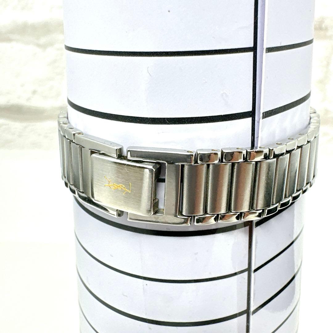 新品電池 稼働 イブサンローラン レディース腕時計 スクエア青針 付属品あり