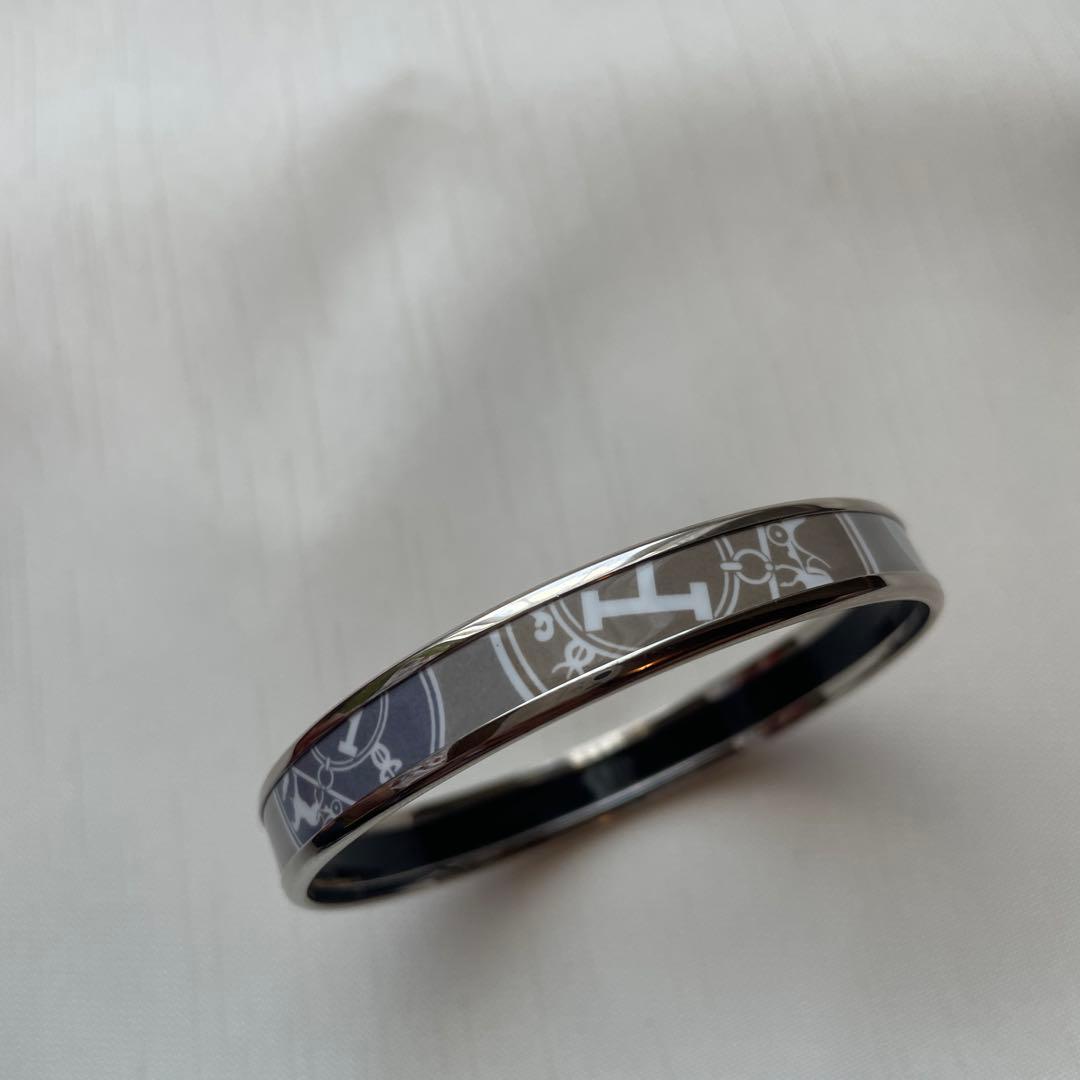 HERMES バングル ブラック・ホワイト　エマイユPM