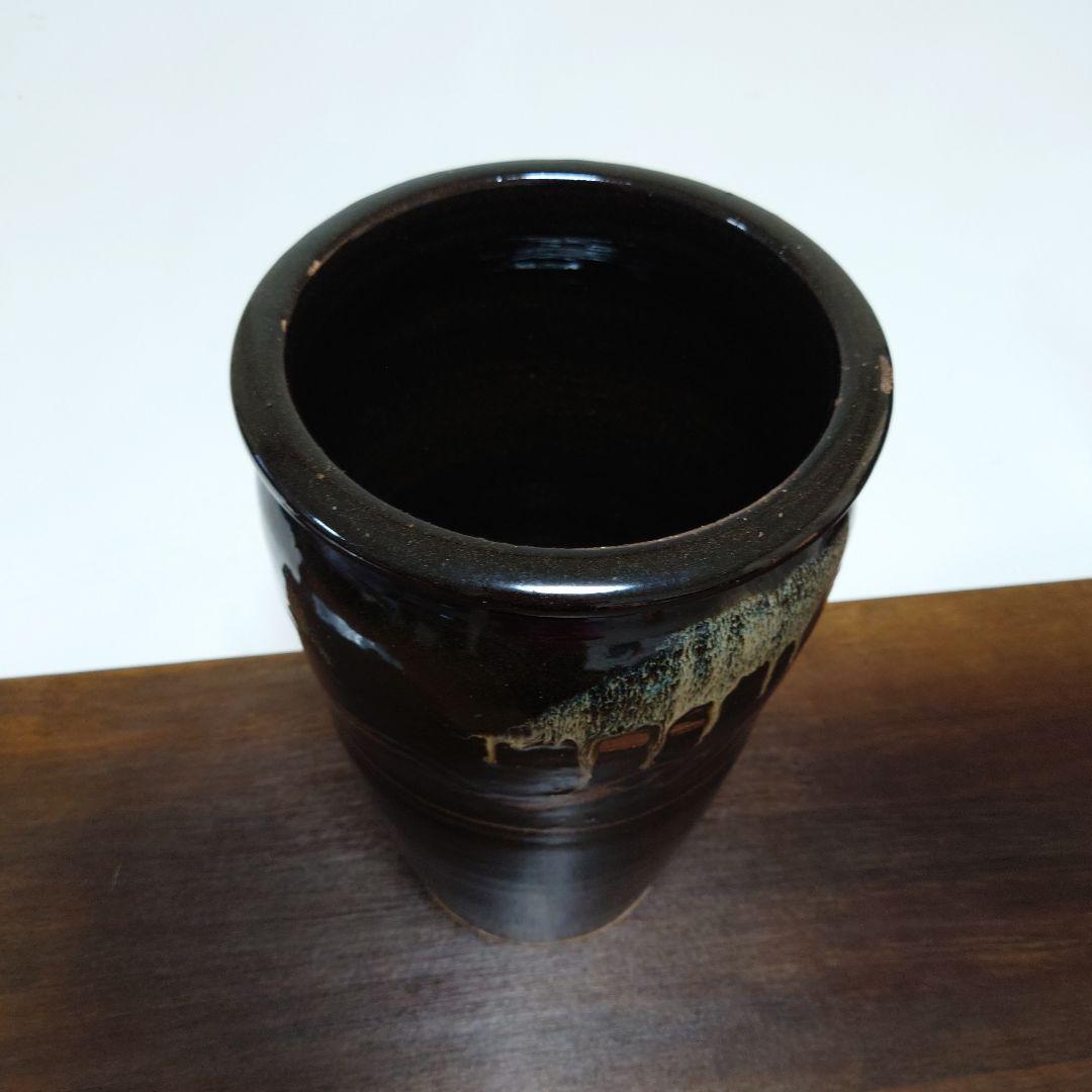 信楽焼き(有田焼？)　民芸風　和風傘立て　玄関収納　インテリア