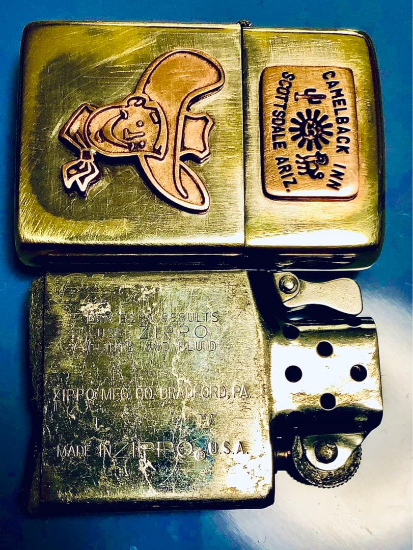 インディアン★カウボーイ☆ビンテージ80s真鍮ブラスシャビー★Arizona★