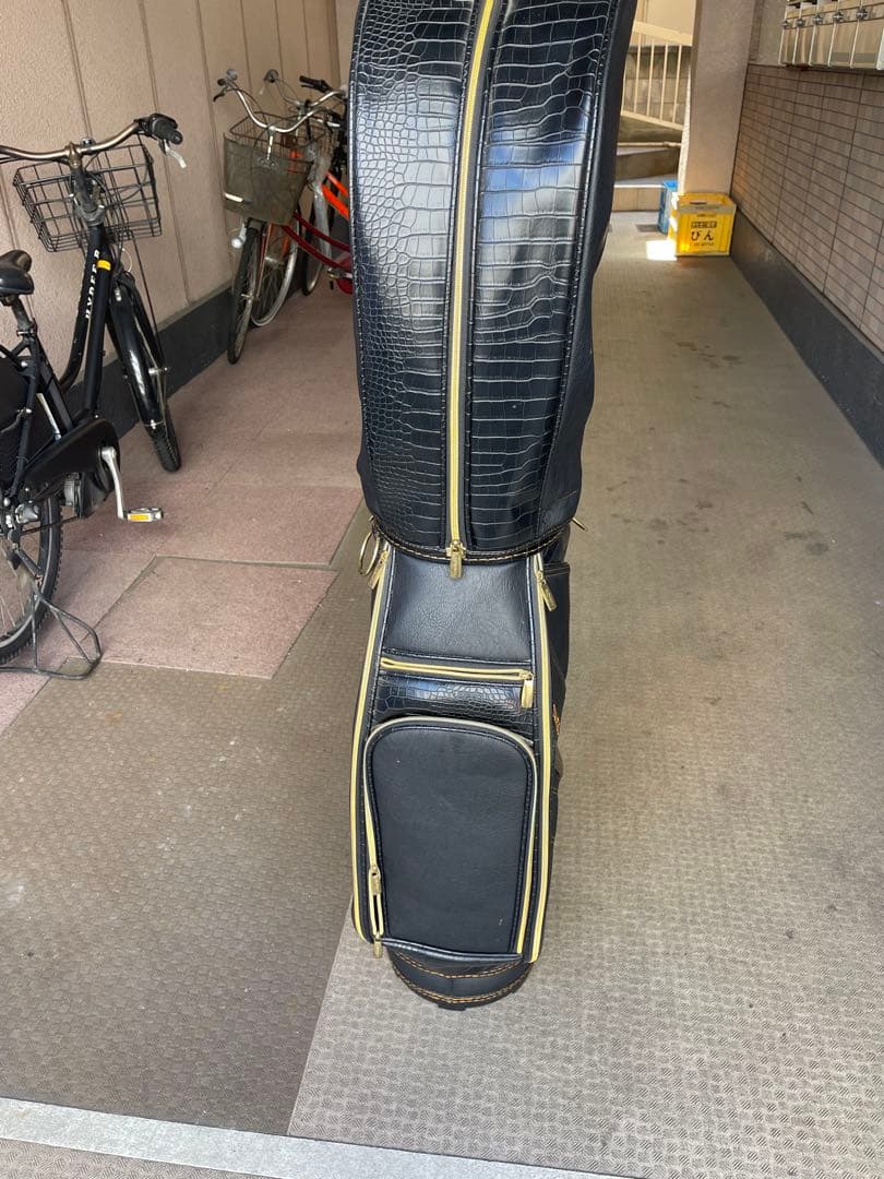 CORAGIO コラッジオ　ワニ柄 キャディバッグ　ブラック セット