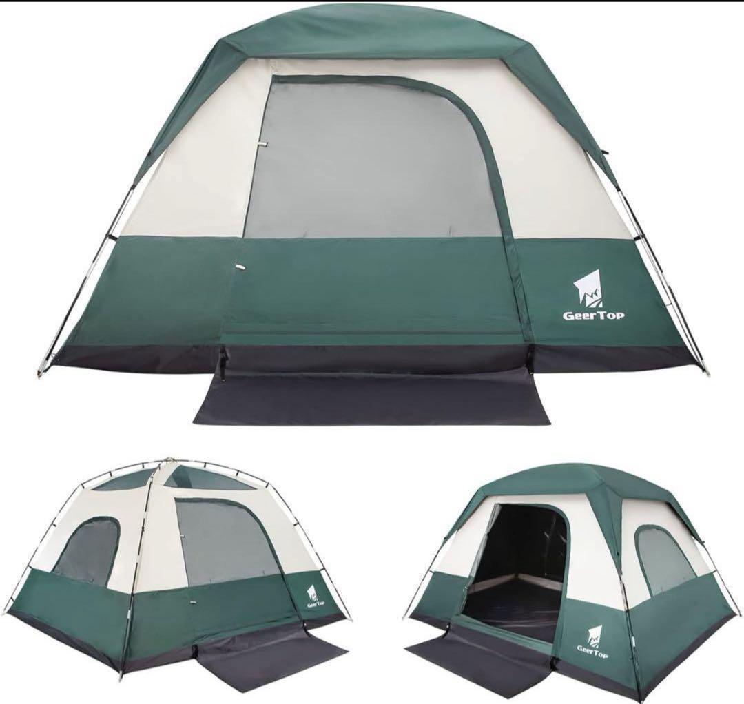 GEERTOP⭐️テント4-6人用 大型 グリーン 防災 アウトドア キャンプ
