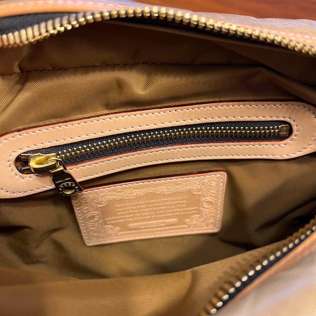 HUNTING WORLDレザー ショルダーバッグ ベージュ