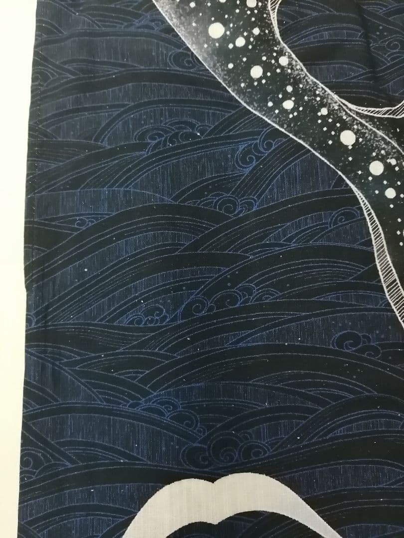 しげこです〜レア柄★めずらしい絵羽柄浴衣.紺地波柄